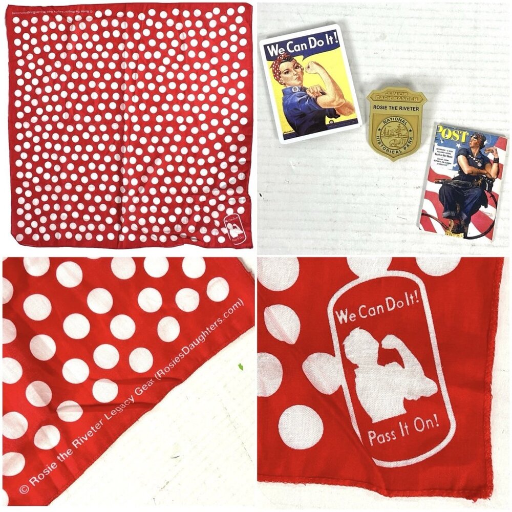 Rosie The Riveter Bandanna Scarf Badge Magnets 4 Pc Lot Legacy Gear We Can Do It